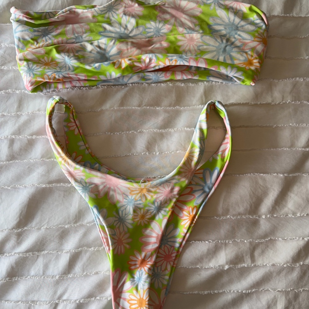 grey bandit strapless bikini set